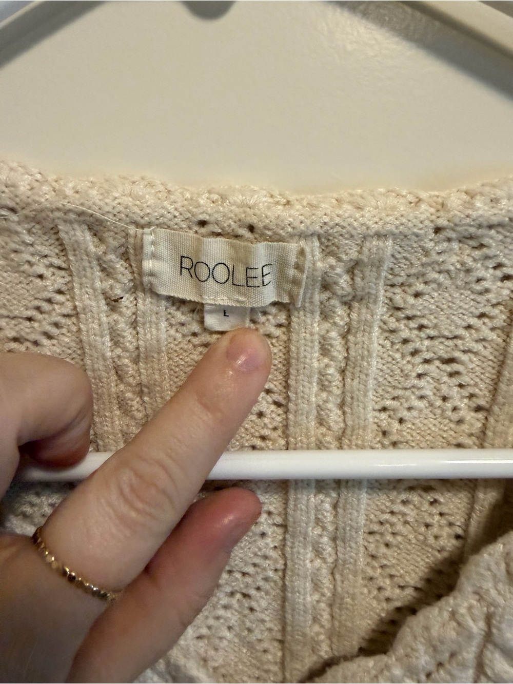 Roolee Cream Knit Button-Front Peplum Sweater - Picture 3 of 4